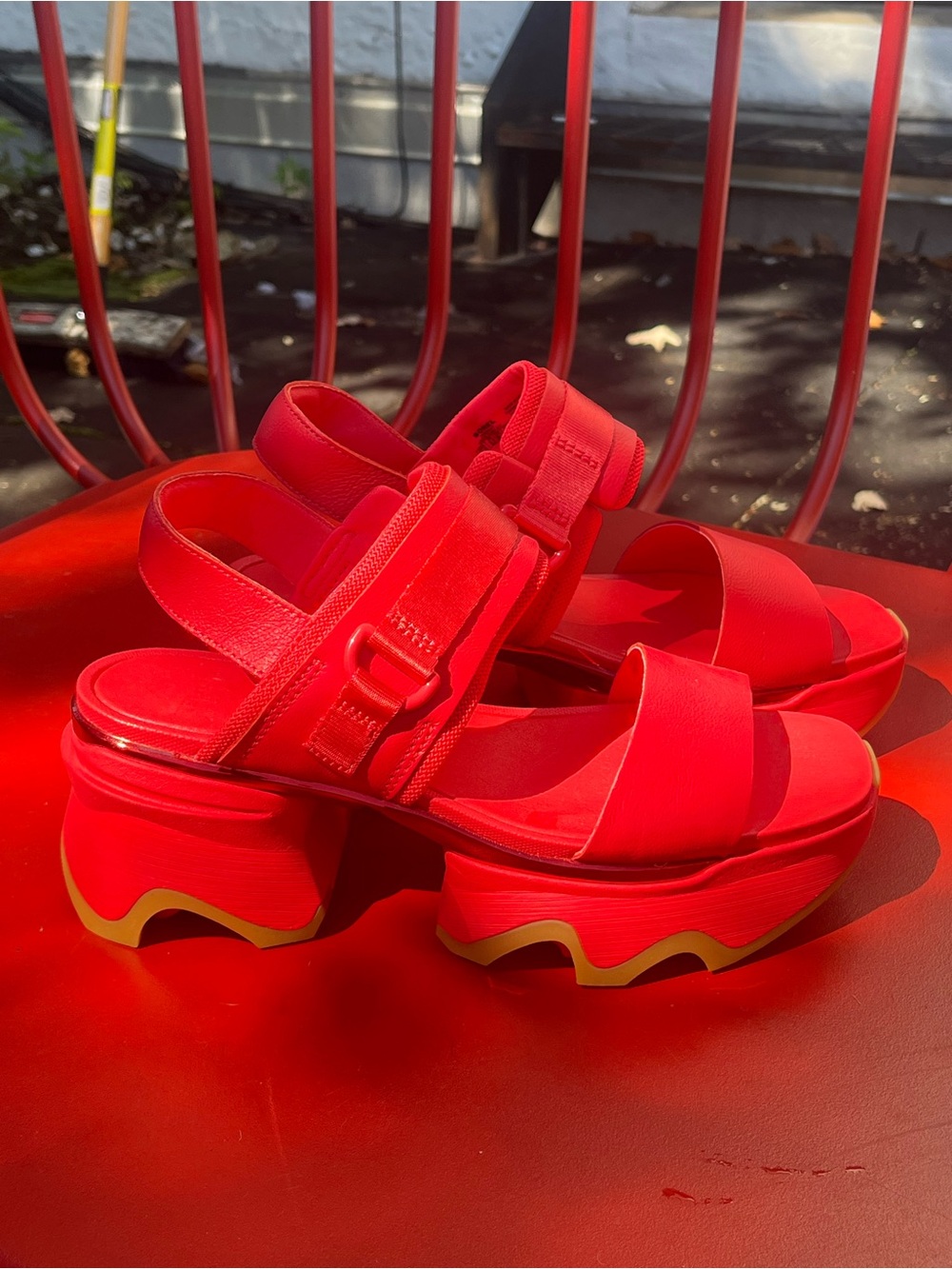 Sorel Red Platform Sandals 7.5 - Women